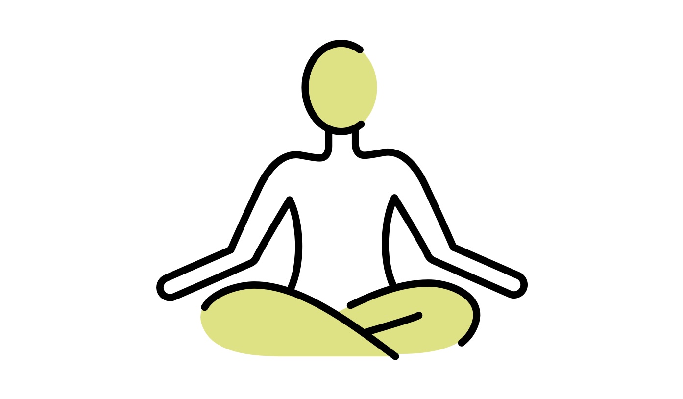 Line icon of a person meditating in lotus pose, 3 Month plan